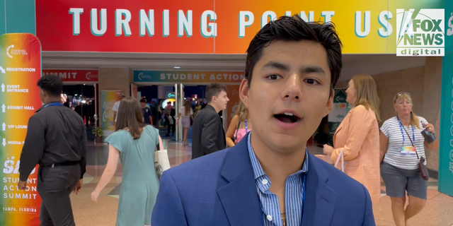 Christian Viega, an activist from California, speaks with Fox News Digital at the Turning Point USA Student Action Summit in Tampa, Fla.