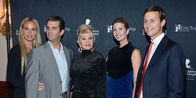 BRIARCLIFF MANOR, NY - SEPTEMBER 21:  (L-R) Vanessa Trump, Donald Trump Jr., Ivana Trump, Ivanka Trump and Jared Kushner attend the 9th Annual Eric Trump Foundation Golf Invitational Auction &amp;amp; Dinner at Trump National Golf Club Westchester on September 21, 2015 in Briarcliff Manor, New York.  (Photo by Grant Lamos IV/Getty Images)