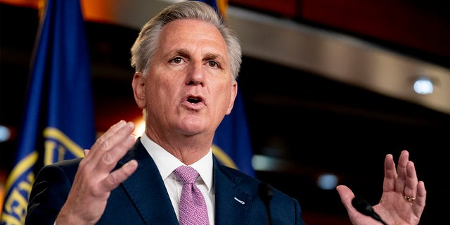 House Minority Leader Kevin McCarthy, R-Calif., Thursday discussed Republicans, "Commitment to America" plan with members at a conference meeting. 