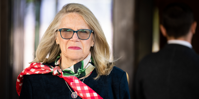 Rep. Carol Miller, R-W.Va., leaves the House Republican Conference caucus meeting at the Capitol Hill Club in Washington on Wednesday, April 27, 2022. 