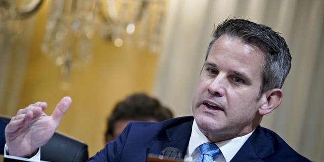 Representative Adam Kinzinger, a Republican from Illinois, speaks during a hearing of the Select Committee to Investigate the January 6th attack