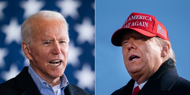 President Trump and Joe Biden on Monday as they made their final pitches to voters (Getty Images)