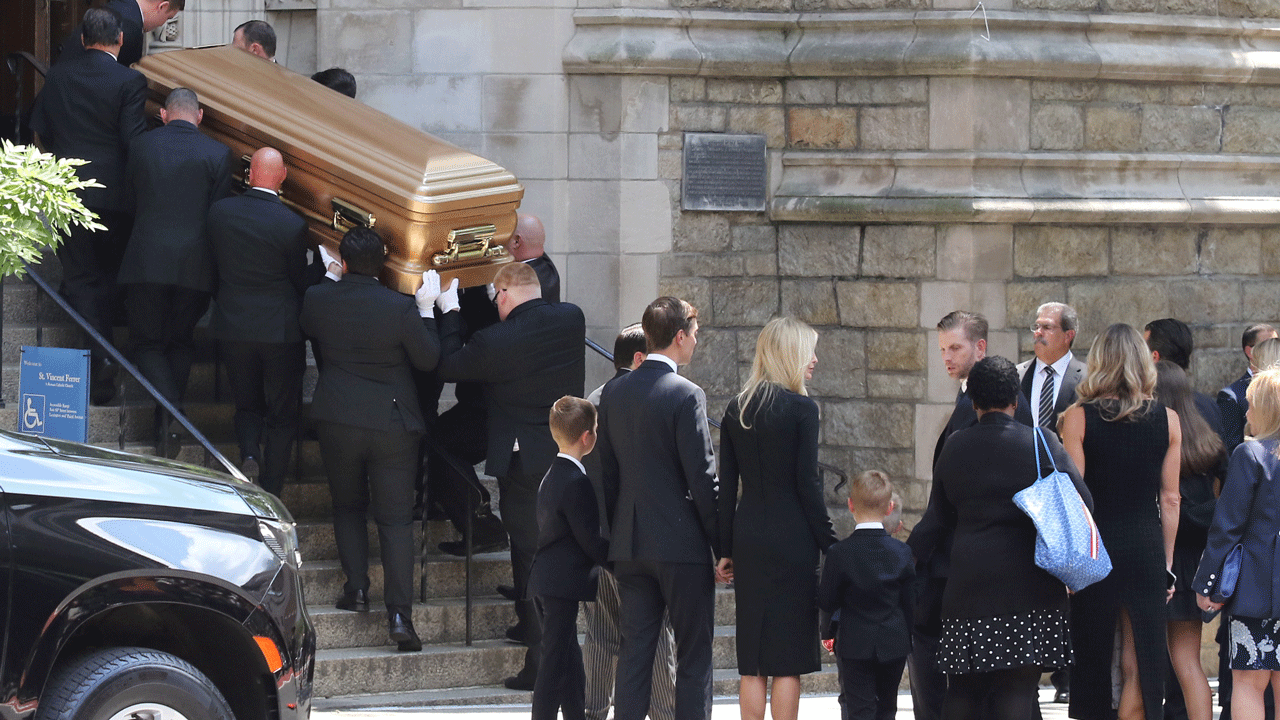 Trump family outside the cathedral