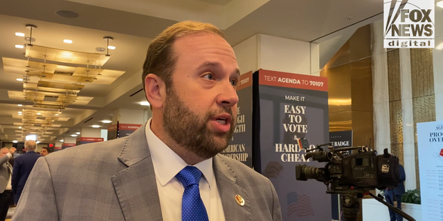 House Budget Committee Ranking Member Jason Smith, R-Mo., speaks with Fox News Digital at the America First Action Conference in Washington, D.C.