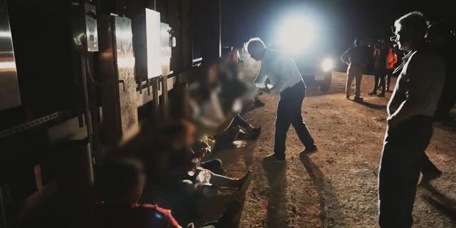 Sen. Ted Cruz watches people cross the border. (Ted Cruz' office)