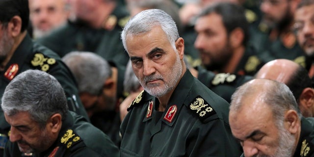 Revolutionary Guard Gen. Qassem Soleimani, center, attends a meeting in Tehran, Iran. Iraqi TV and three Iraqi officials said Friday that Soleimani, the head of Iran’s elite Quds Force, has been killed in an airstrike at Baghdad’s international airport. (Office of the Iranian Supreme Leader via AP, File)