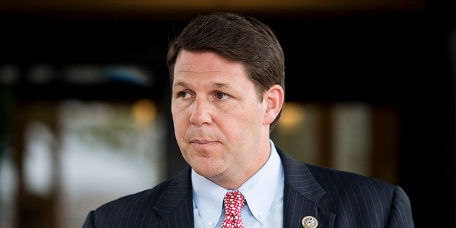 Rep. Jodey Arrington, R-Texas, leaves the House Republican Conference meeting at the Capitol Hill Club May 16, 2018.