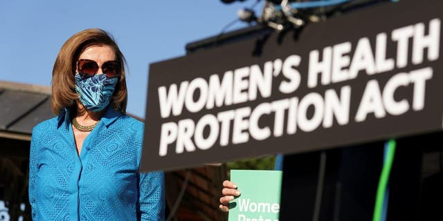 House Speaker Nancy Pelosi (D-CA) listens during a news conference about the House vote on H.R. 3755, the "Women's Health Protection Act" September 24, 2021. 