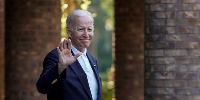 President Joe Biden departs from Holy Spirit Catholic Church after attending Mass on Johns Island in South Carolina on Aug. 13, 2022.