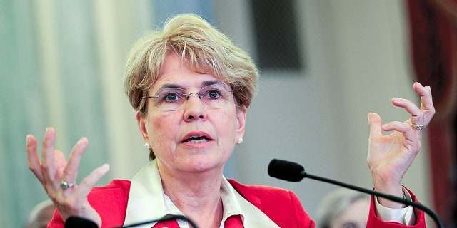 Jane Lubchenco, then-administrator of the National Oceanic and Atmospheric Administration, testifies during a hearing before the Senate Commerce, Science, and Transportation Committee in 2010. The National Academy of Sciences has sanctioned her over her involvement in a paper that was eventually retracted. 