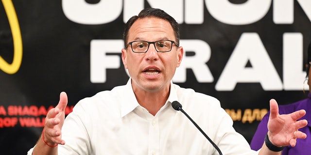 Pennsylvania Democratic gubernatorial nominee Josh Shapiro campaigns at an event on August 18, 2022 in Philadelphia, Pennsylvania.