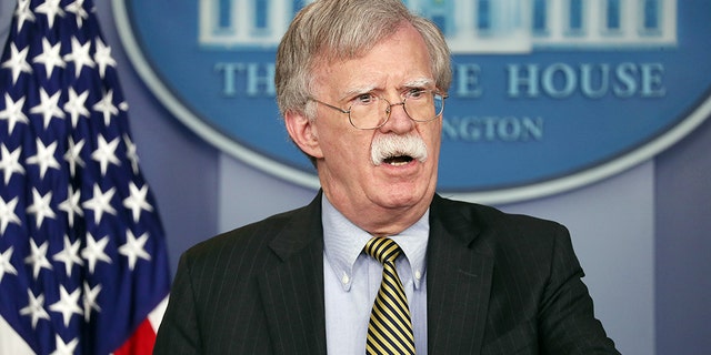 U.S. National Security Advisor John Bolton speaks to reporters as he announces that the U.S. will pull out of a treaty with Iran during a news conference in the White House briefing room in Washington, U.S., October 3, 2018.    REUTERS/Jonathan Ernst - RC1A79D01DF0