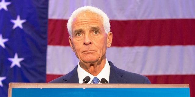 Charlie Crist, Democratic gubernatorial candidate for Florida, speaks during a primary night party in Saint Petersburg, Florida, US, on Tuesday, Aug. 23, 2022.