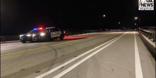 Police were stationed near the protests outside of Mar-a-Lago.