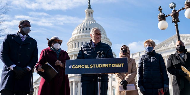 Democrats argue the national deficit is already plunging under Biden's watch. (Photo by Drew Angerer/Getty Images)