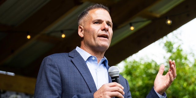 Marcus Molinaro, Republican candidate for the New York 19th Congressional district, speaks during the special election candidate forum at the Roscoe Beer Co. in Roscoe, N.Y.  on Thursday, August 18, 2022.