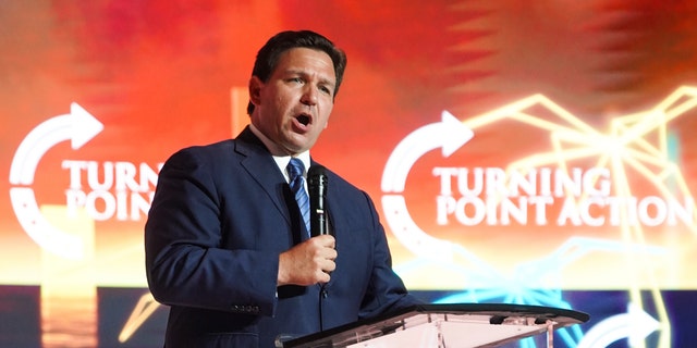 Florida Gov. Ron DeSantis speaks to the Turning Point USA Student Action Summit on July 22, 2022.