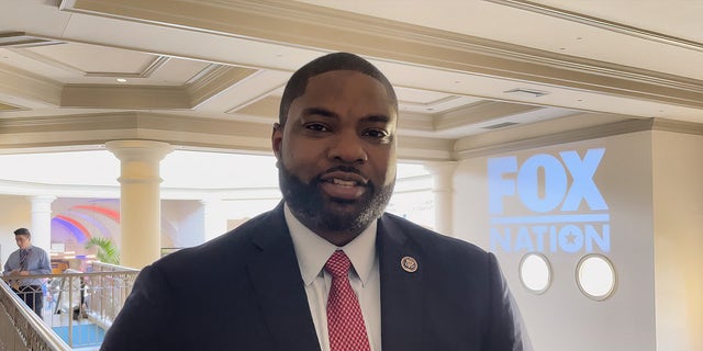 Rep. Byron Donalds, R-Fla., speaks to Fox News at CPAC 2022.