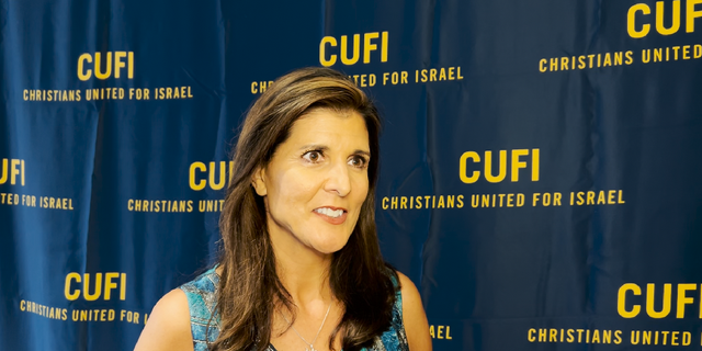 Nikki Haley speaks with Christians United for Israel, at their 2022 summit in Washington D.C. on July 25, 2022.