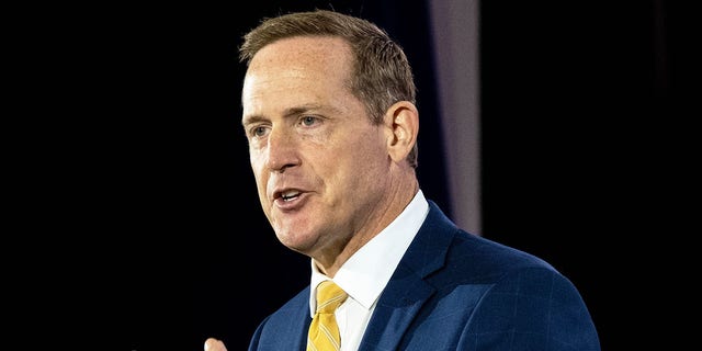 Republican Rep. Ted Budd of North Carolina speaks on the last day of the annual "Road To Majority Policy Conference" held by the Faith &amp; Freedom Coalition at the Gaylord Opryland Resort &amp; Convention Center on June 18, 2022 in Nashville, Tennessee.