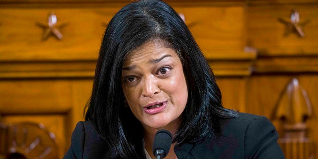  Rep. Pramila Jayapal (D-WA) asking a question during House impeachment inquiry hearings before the House Judiciary Committee on Capitol Hill December 9, 2019 in Washington, D.C.