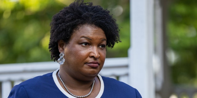 Democratic Georgia gubernatorial candidate Stacey Abrams is seen ahead of a rally in Reynolds, Georgia as she campaigns against incumbent Governor Brain Kemp (R-GA) on June 4, 2022.