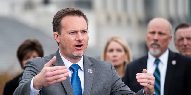 Rep. Michael Cloud, R-Texas, speaks during the Freedom Caucus press conference on immigration outside the Capitol on March 17, 2021. 