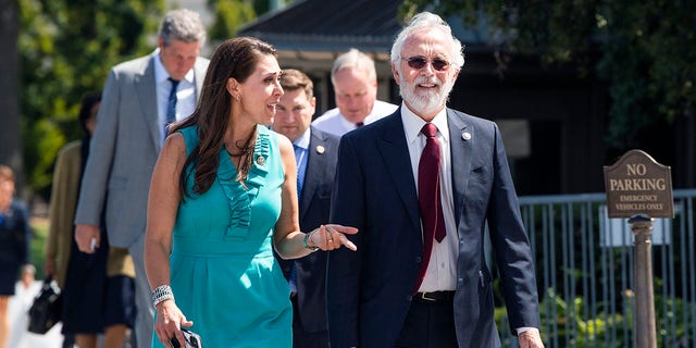 Reps. Dan Newhouse, R-Wash., and Jaime Herrera Beutler, R-Wash., arrive for a House vote, June 30, 2021, on creating a select committee to investigate the January 6th attack on the Capitol.