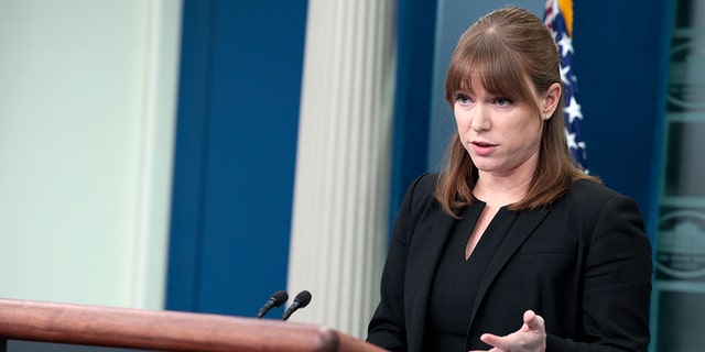 White House communications director Kate Bedingfield delivers remarks during the daily press briefing on March 29, 2022, in Washington, D.C.