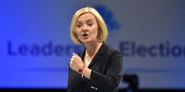 Liz Truss meets supporters at a Conservative Party leadership election hustings at the NEC, Birmingham, England, Tuesday, Aug. 23, 2022. After weeks of waiting, Britain will finally learn who will be its new prime minister.  The governing Conservative Party will announce Monday, Sept. 5, 2022, whether Foreign Secretary Liz Truss or former Treasury chief Rishi Sunak won the most votes from party members to succeed Boris Johnson as party leader and British prime minister.
