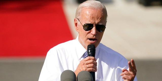 President Joe Biden speaks before signing H.R. 5376, the Inflation Reduction Act of 2022, during a ceremony on the South Lawn of the White House in Washington, Tuesday, Sept. 13, 2022. 