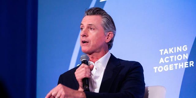 Gavin Newsom, governor of California, speaks during the Clinton Global Initiative (CGI) annual meeting in New York on Tuesday, Sept. 20, 2022.