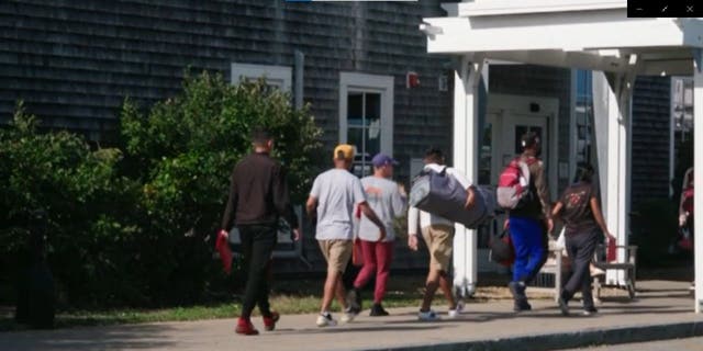 Illegal immigrants arrive at Martha's Vineyard Airport on Wednesday, Sept. 14, 2022.