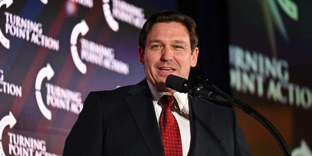 Ron DeSantis, governor of Florida, speaks in Girard, Ohio, Friday, Aug. 19, 2022.