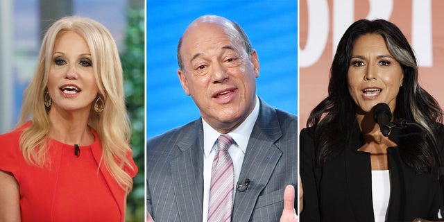 From left to right: Kellyanne Conway, former White House counselor to President Trump; Ari Fleischer, former White House press secretary and Fox News contributor; and Tulsi Gabbard, former Democratic congresswoman from Hawaii.