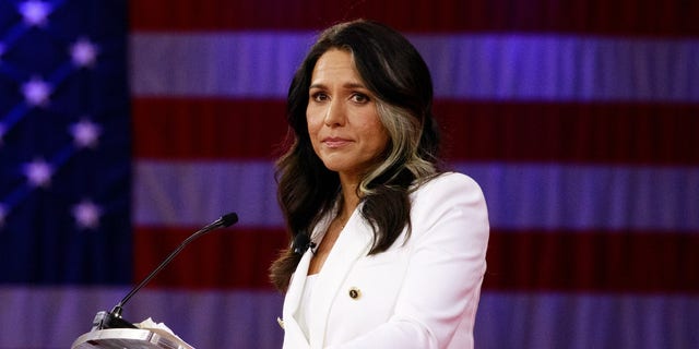 Tulsi Gabbard, former representative from Hawaii, speaks during the Conservative Political Action Conference in Orlando, Fla., Friday, Feb. 25, 2022.