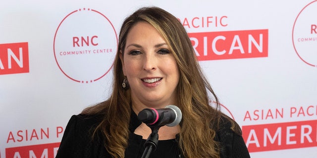 Republican National Committee Chairwoman Ronna McDaniel speaks during the opening of an Asian Pacific American Community Center in Westminster, California, Friday, June 25, 2021.