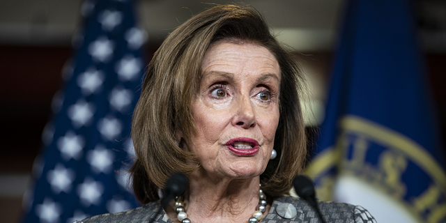 FILE-House Speaker Nancy Pelosi speaks at a press conference on Capitol Hill.