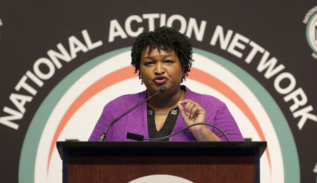 Former Georgia gubernatorial candidate Stacey Abrams speaks during the National Action Network Convention.