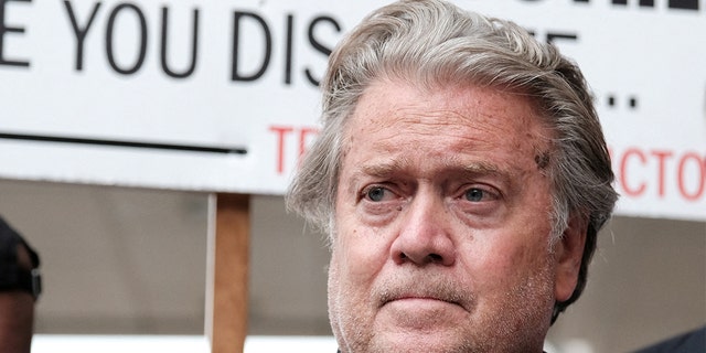 Former Trump White House chief strategist Steve Bannon is seen at U.S. District Court in Washington, July 21, 2022. 