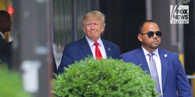 Former President Donald Trump is pictured in New York City following the FBI's raid on his Mar-a-Lago property.