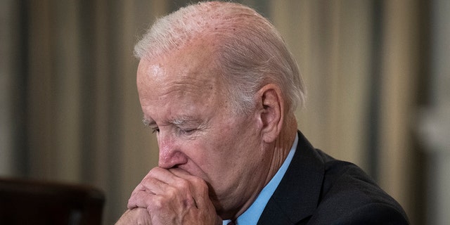 U.S. President Joe Biden in the State Dining Room of the White House October 4, 2022 in Washington, DC. 