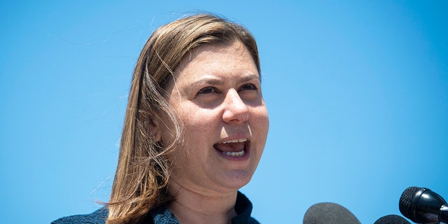 UNITED STATES - May 13: Rep. Elissa Slotkin, D-Mich., speaks during a news conference highlighting the passage of H.R. 1448, the Puppies Assisting Wounded Servicemembers for Veterans Therapy Act in Washington on Thursday, May 13, 2021. (Photo by Caroline Brehman/CQ-Roll Call, Inc via Getty Images)