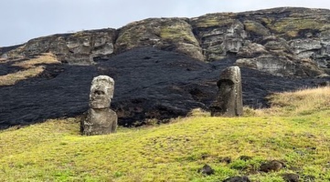 Charred Easter Island Heads