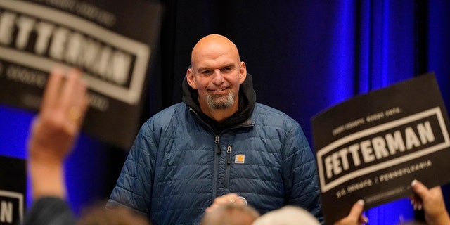 Pennsylvania Lt. Gov. John Fetterman, a Democratic candidate for U.S. Senate, at the Steamfitters Technology Center in Harmony, Pa., Oct. 18, 2022. 