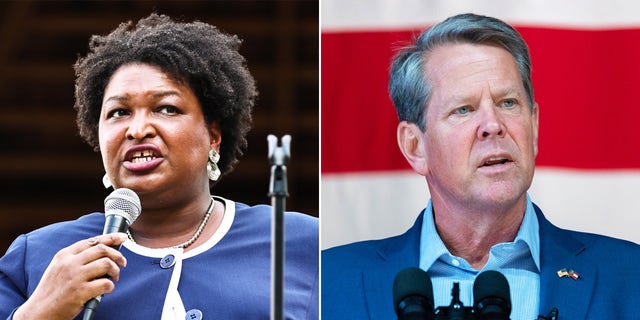 Georgia Democratic gubernatorial nominee Stacey Abrams, left, and incumbent Republican Georgia Gov. Brian Kemp.