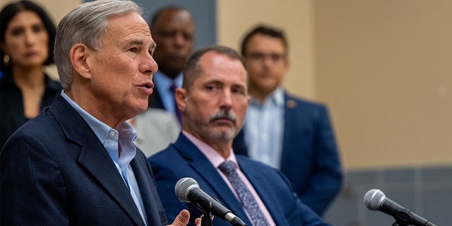 Texas Gov. Greg Abbott speaks at a press conference on September 13, 2022 in Houston, Texas. Gov. Greg Abbott alongside President of the Houston Police Officers' Union Douglas Griffith spoke at a 'Back The Blue' press conference where they addressed efforts supporting Texas law enforcement. 