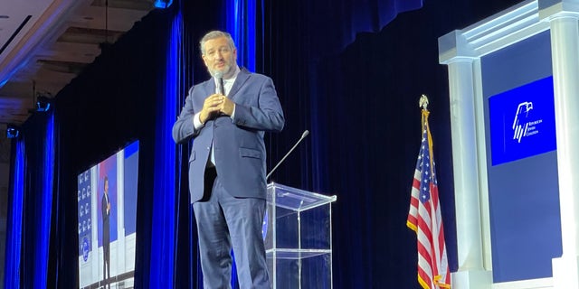 Sen. Ted Cruz of Texas speaks at the Republican Jewish Coalition's annual leadership conference, in Las Vegas, Nevada on Nov. 5, 2021