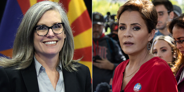 Arizona gubernatorial candidates Katie Hobbs and Kari Lake.