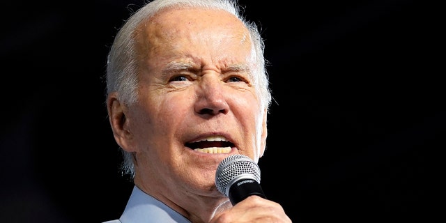 President Joe Biden speaks at a campaign event for Maryland Democratic gubernatorial candidate Wes Moore and others at Bowie State University in Bowie, Md., on Monday.